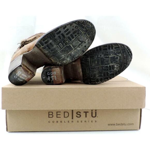 Bed Stu Lorn Belted Western Harness Ankle Heel Boots Leather Tan Rustic Size 6.5 - Picture 8 of 8